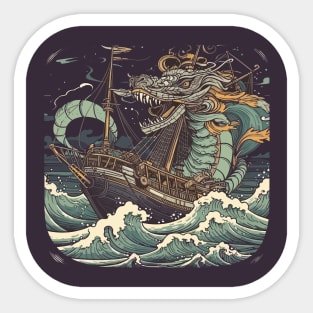 A shipwreck and Dragon Sticker